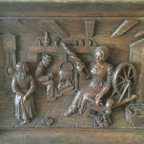 fig 2. Pair 19th Century Black Forest Carved Wooden Plaques