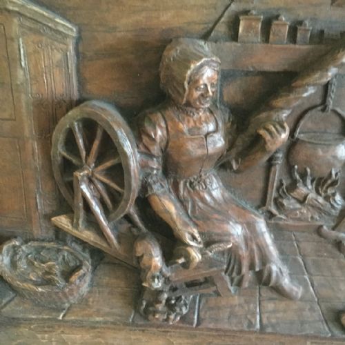 fig 3. Pair 19th Century Black Forest Carved Wooden Plaques