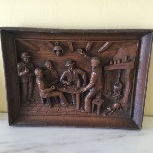 fig 4. Pair 19th Century Black Forest Carved Wooden Plaques