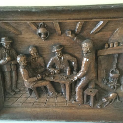fig 5. Pair 19th Century Black Forest Carved Wooden Plaques