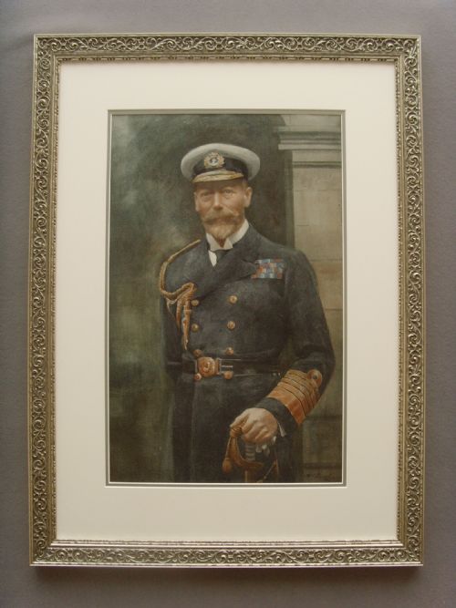 Rare Watercolours King George V  & Queen Mary C1924 Portrait Paintings  by Royal Commission