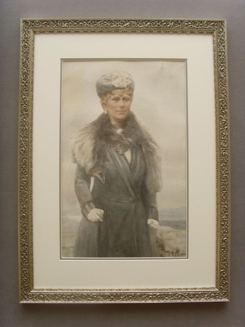 fig 1. RARE WATERCOLOURS KING GEORGE V & QUEEN MARY C1924 PORTRAIT PAINTINGS BY ROYAL COMMISSION