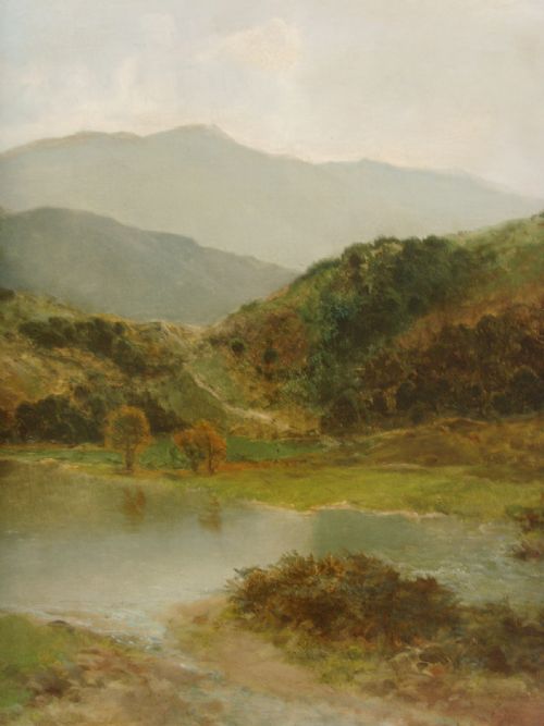 fig 2. Huge 19thc Landscape Oil Painting By Thomas Henry Gibb c1892 Titled Sunny Afternoon on the Tweed