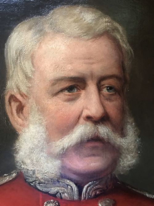 JOHN L SCOTT MILITARY OFFICER OIL PORTRAIT PAINTING OF RED COAT
