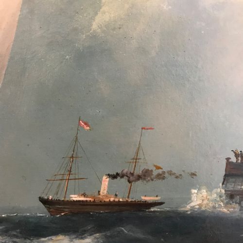 GORLESTON PIER OIL PAINTING GREAT YARMOUTH HISTORIC NORFOLK MARINE SEASCAPE PORTRAIT OF HARBOUR - ADDITIONAL PHOTO 5