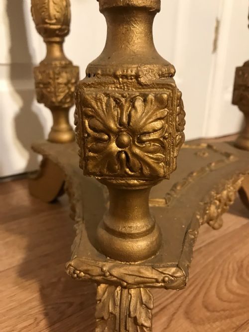 WINE TABLE 19TH FRENCH ROUND ONYX TOP GILT COLUMN SUPPORTS DECORATIVE FLOWER MOULDINGS - ADDITIONAL PHOTO 23