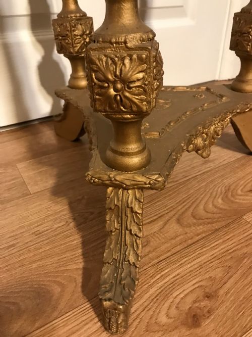 WINE TABLE 19TH FRENCH ROUND ONYX TOP GILT COLUMN SUPPORTS DECORATIVE FLOWER MOULDINGS - ADDITIONAL PHOTO 25