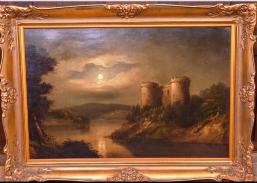SCOTTISH LOCH OIL PAINTINGS 19TH CASTLE PORTRAITS CIRCLE OF ALEXANDER NASMYTH 17581840 - ADDITIONAL PHOTO 1