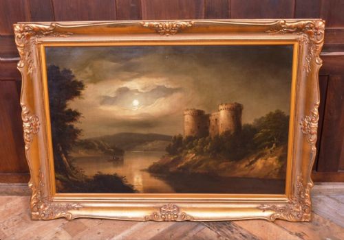 SCOTTISH LOCH OIL PAINTINGS 19TH CASTLE PORTRAITS CIRCLE OF ALEXANDER NASMYTH 17581840 - ADDITIONAL PHOTO 2