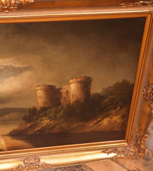 SCOTTISH LOCH OIL PAINTINGS 19TH CASTLE PORTRAITS CIRCLE OF ALEXANDER NASMYTH 17581840 - ADDITIONAL PHOTO 6