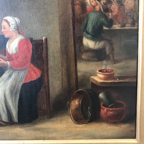 DAVID TENIERS THE YOUNGER AFTER C1720 TAVERN INTERIOR DUTCH SCHOOL OIL PORTRAIT PAINTINGS - ADDITIONAL PHOTO 4