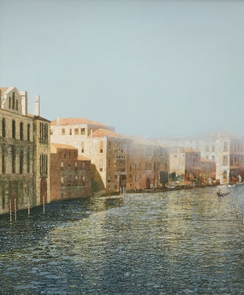 THE GRAND CANAL VENICE OIL PAINTING ON PANEL - ADDITIONAL PHOTO 8