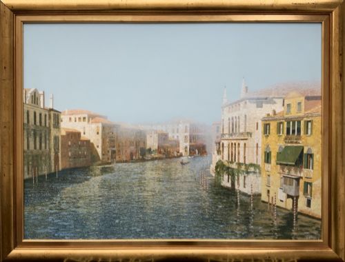 THE GRAND CANAL VENICE OIL PAINTING ON PANEL - ADDITIONAL PHOTO 14