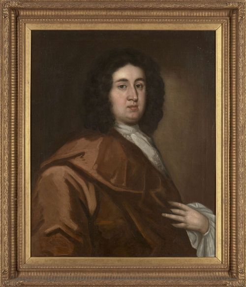 17th Gentleman Portrait Wearing Cloak Circle of John Closterman German 1660-1711 Antique Oil Paintings