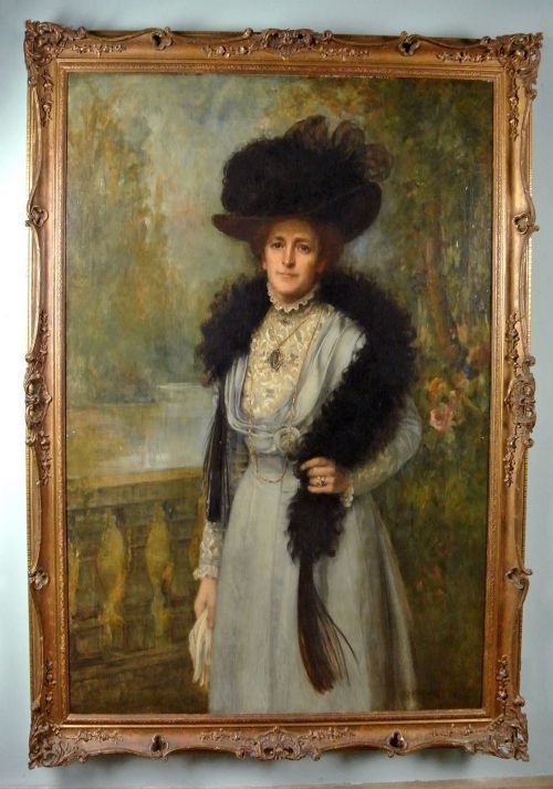 Oil Portrait of Lady Shaw By Robert Edward Morrison Antique 19th Paintings