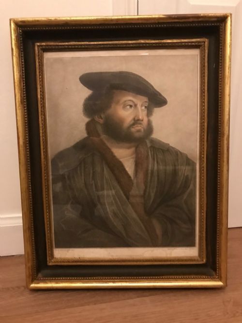 Circa 1798 Portrait of Hans Holbein Stipple Engraving by Francesco Bartolozzi
