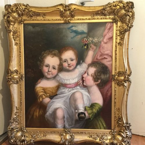 The Calmady Children Studio of Sir Thomas Lawrence 19th Oil Portrait Paintings