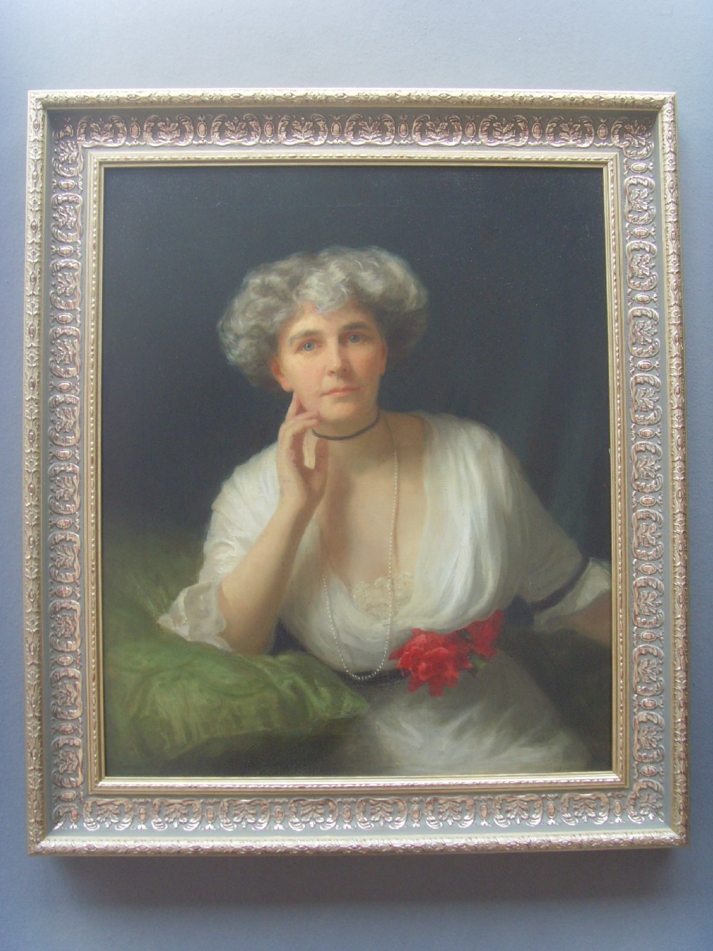 FINE OIL PORTRAIT OF LADY RANDOLPH CHURCHILL C1900 & MOTHER OF WARTIME PRIMINISTER WINSTON CHURCHILL BY ARTIST SYDNEY WALES WHITE 