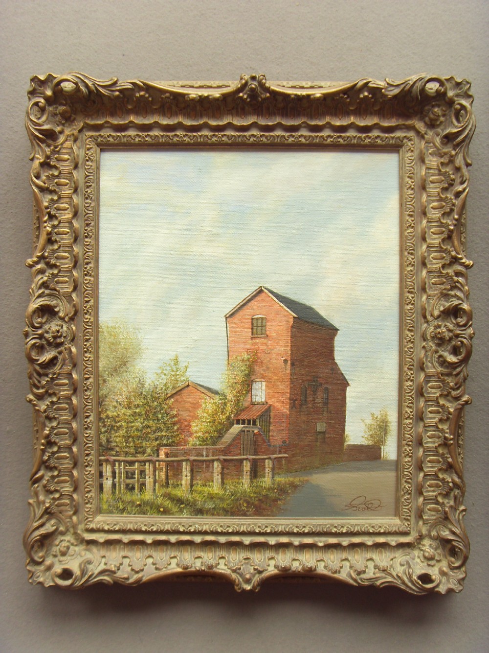 OIL PAINTING EARLSWOOD PUMPHOUSE NR.BIRMINGHAM BY ARTIST MICHAEL SCOTT 