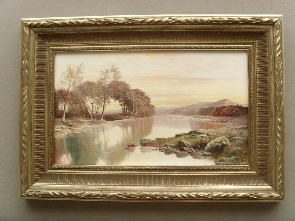 River Landscape Oil Painting By Arthur F.Allwright
