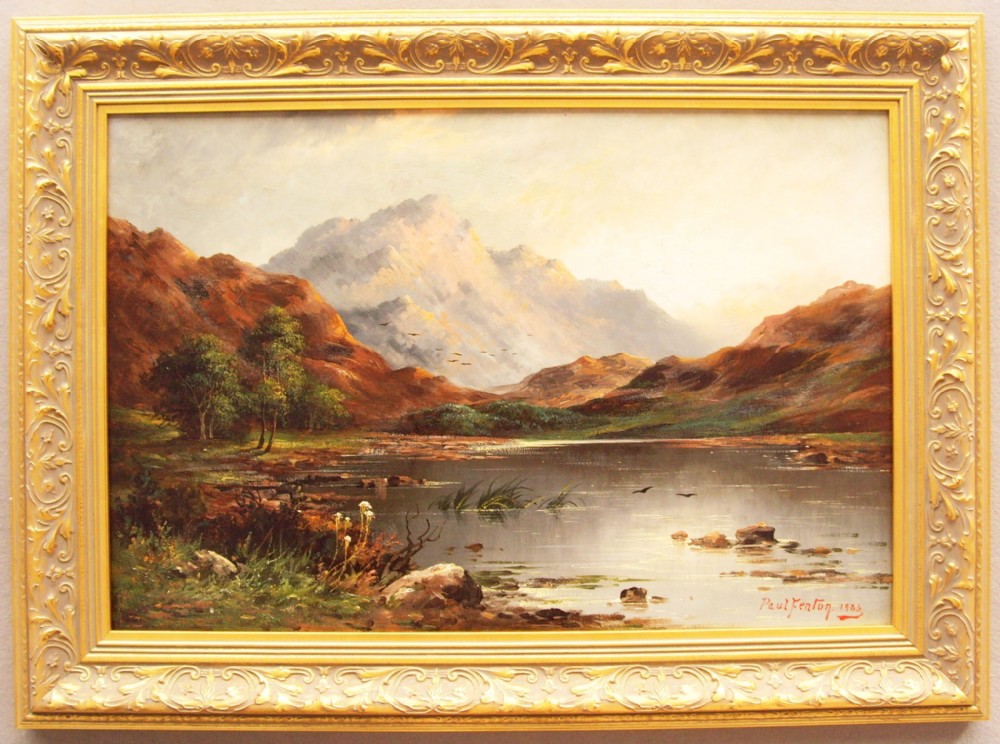 Landscape Oil Painting of Loch Earn Scotland at Sunset By Paul Fenton.River Mountains & Lakes