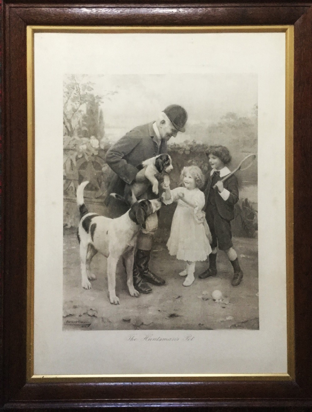 The Huntsmans Pet By Arthur J Elsley c1908 Original Antique Print After Original Painting
