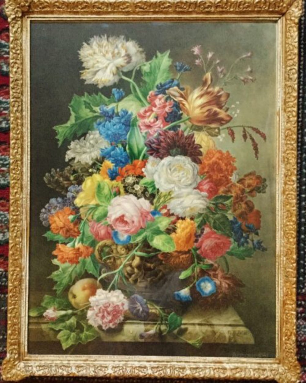 Still Life Flower Print After Joseph Nigg (1782-1863) After The Original Portrait Painting 
