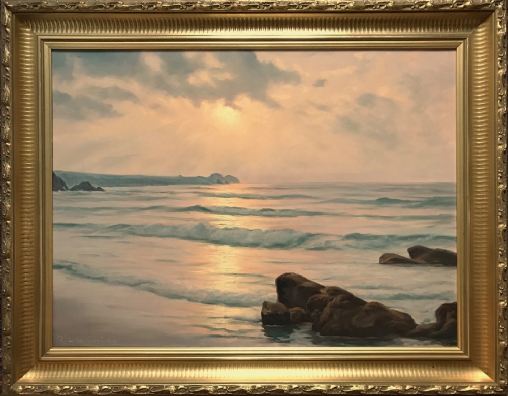 Roger De La Corbiere Seascape Oil Painting Brittany France
