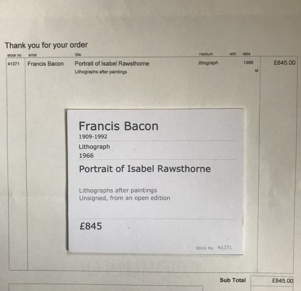 Francis Bacon 1966 Lithograph of Isabel Rawsthorne After Original Portrait Painting View VIII