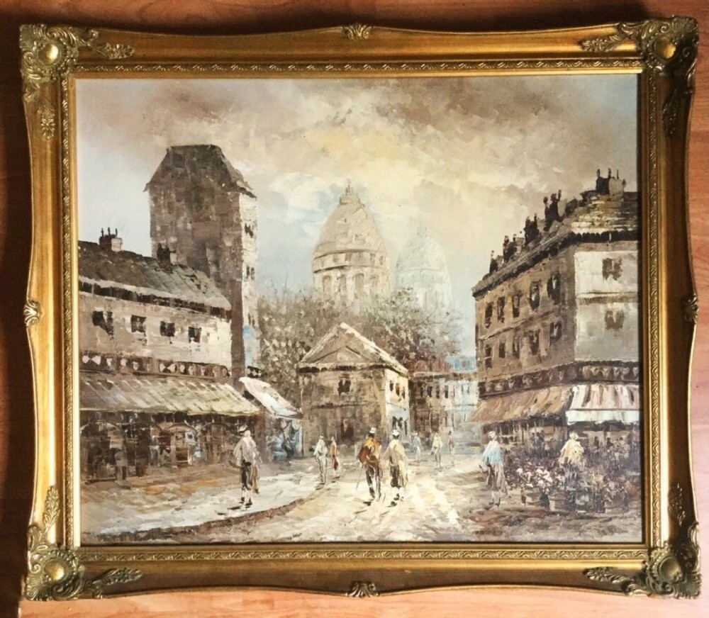 Impressionist Oil Painting Parisian Portrait Street Scene