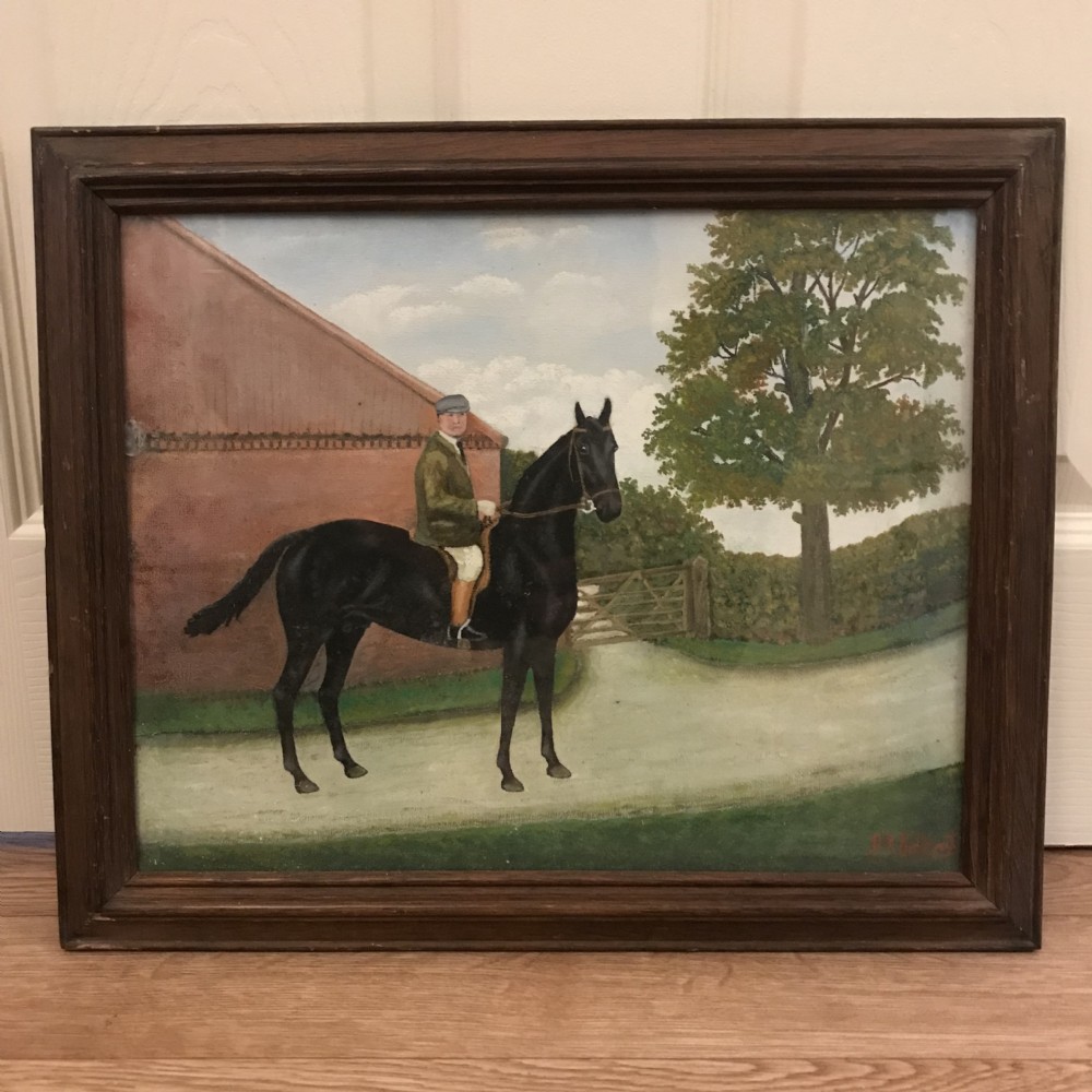 Portrait Painting Of A Chestnut Bay Hunter In A Landscape View VI