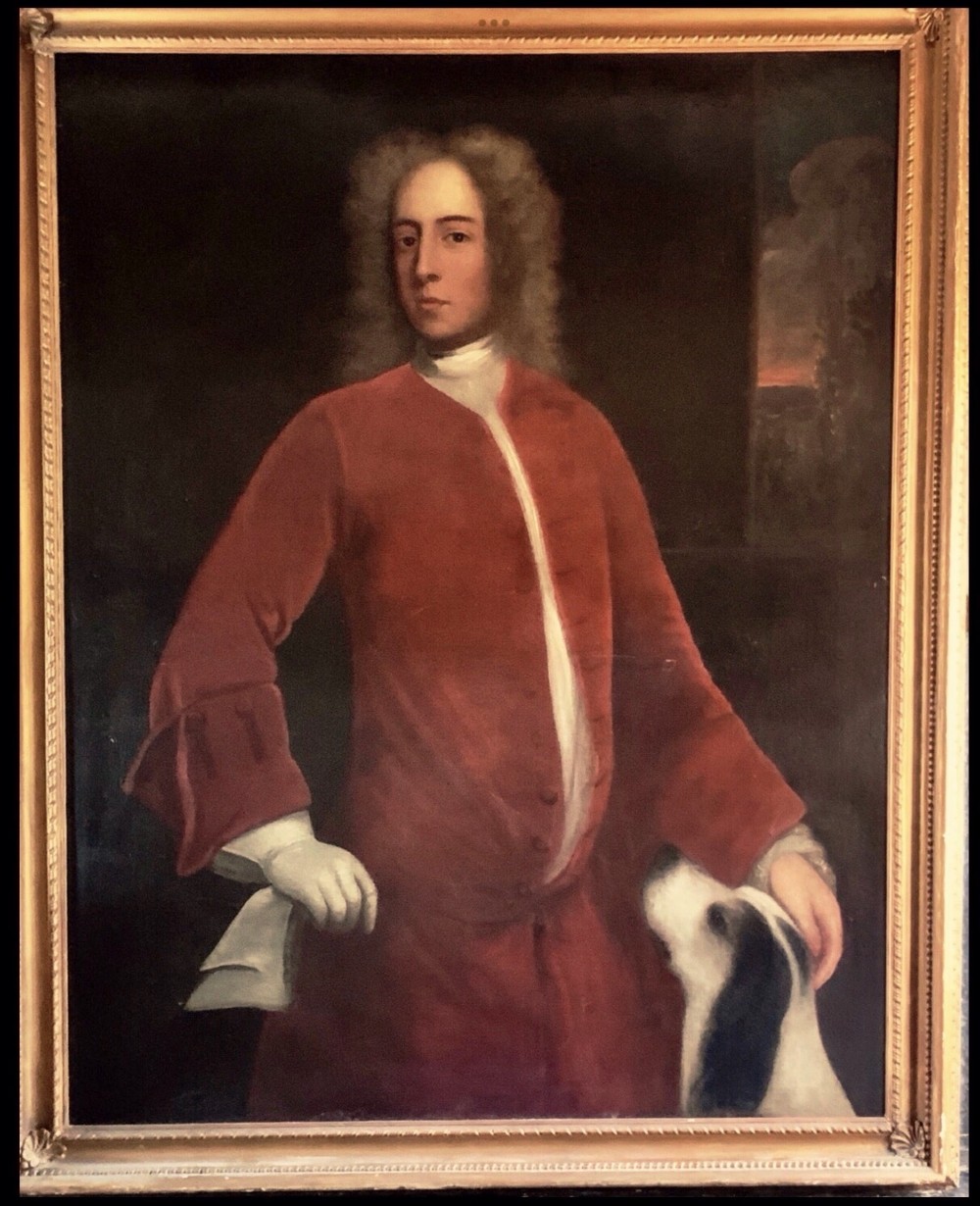 18th Oil Portrait Attributed To Hans Hysing  1678–1752 English Nobleman Painting.