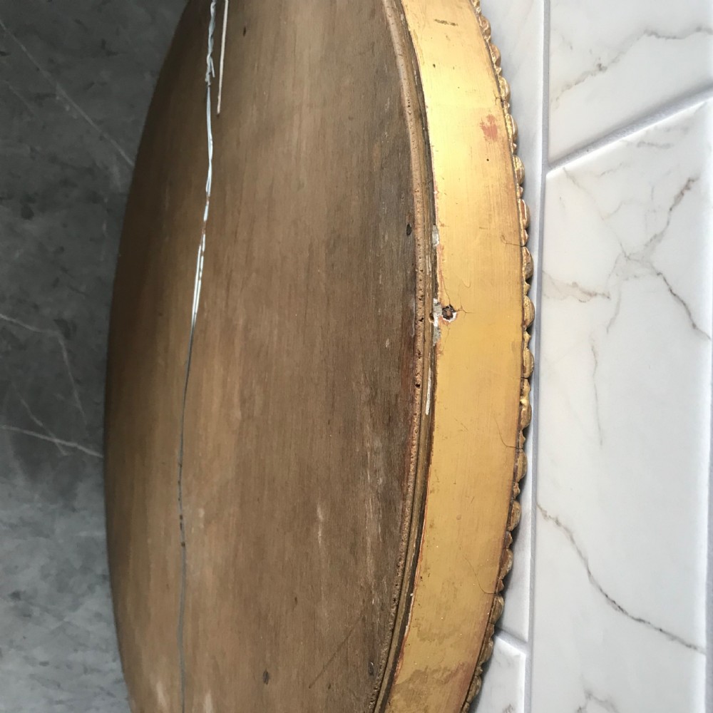 Oval Mirror Late Victorian Decorative Sectional Gilt Gesso Frame With Patera Flower Rosettes And Gadrooned Edging View XI