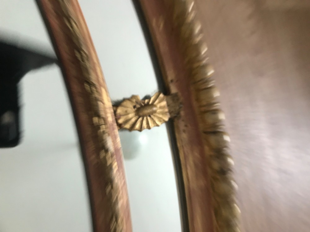 Oval Mirror Late Victorian Decorative Sectional Gilt Gesso Frame With Patera Flower Rosettes And Gadrooned Edging View XV