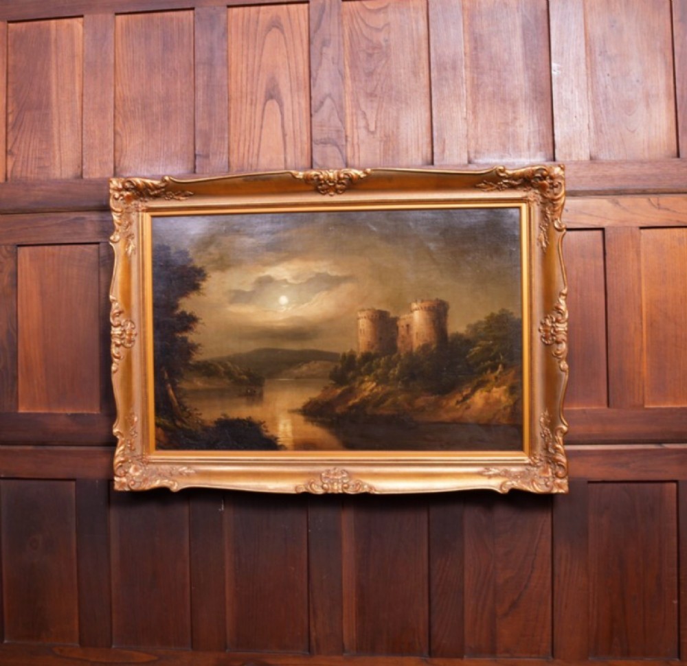 Scottish Loch Oil Painting Circle Of Alexander Nasmyth 1758-1840 Castle Portraits View II