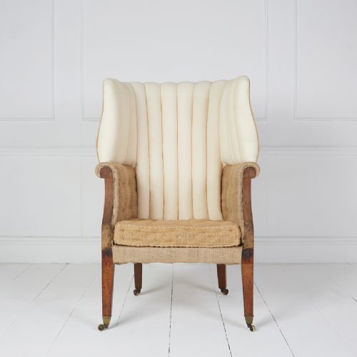 Barrel back wing chair