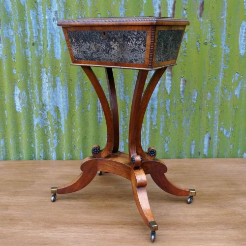 Scottish Regency Rosewood Teapoy Attributed to William Trotter