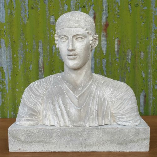 Grand Tour Plaster Bust of the Charioteer of Delphi