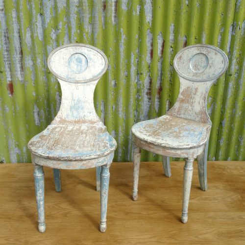 Pair of George III Hall Chairs by John Gee