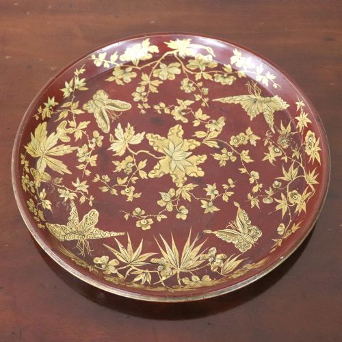 fig 1. Early 19th Century oxblood papier-mâché waiter by Henry Clay
