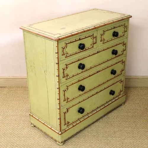 19th Century Original Painted Pine Chest