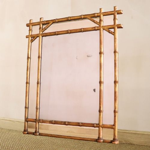Regency Giltwood Simulated Bamboo Overmantle Mirror