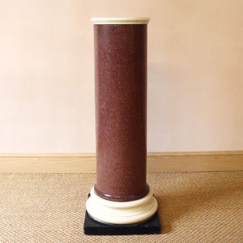 Early 19th Century Faux Porphyry Scagliola Column Pedestal