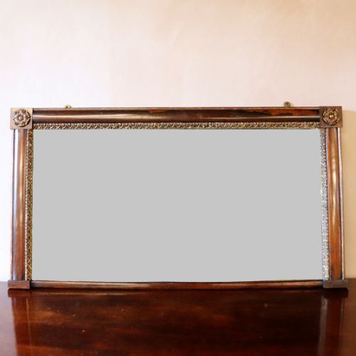 Regency Rosewood & Parcel Gilt Overmantle Mirror