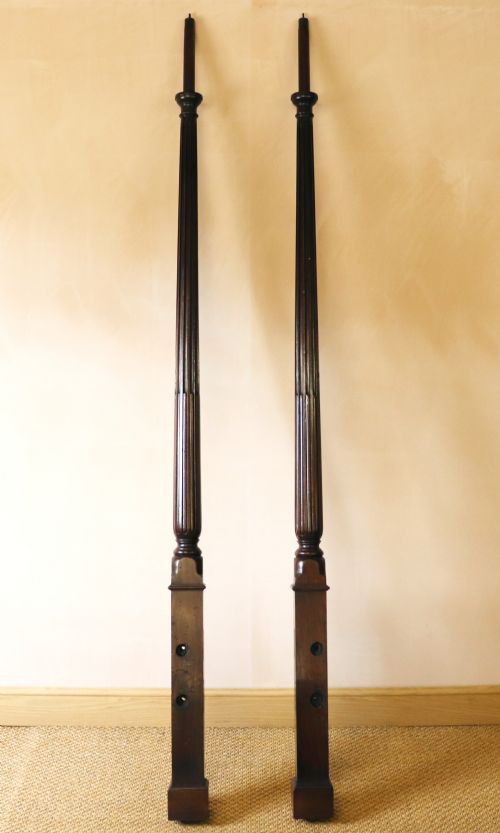 Pair of George II Mahogany Bed Posts
