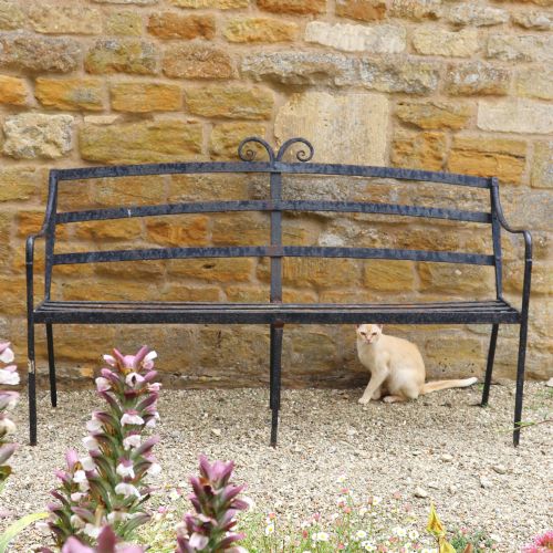 EARLY 19TH CENTURY WROUGHT IRON GARDEN BENCH - ADDITIONAL PHOTO 2