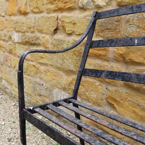 EARLY 19TH CENTURY WROUGHT IRON GARDEN BENCH - ADDITIONAL PHOTO 7