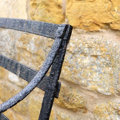 EARLY 19TH CENTURY WROUGHT IRON GARDEN BENCH - ADDITIONAL PHOTO 8