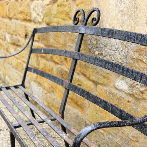 EARLY 19TH CENTURY WROUGHT IRON GARDEN BENCH - ADDITIONAL PHOTO 10