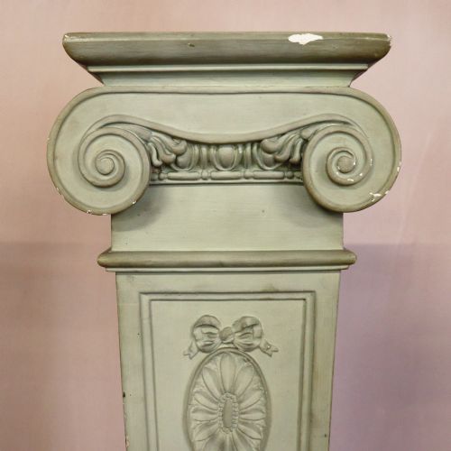 ANTIQUE NEOCLASSICAL STYLE PAINTED PLASTER PEDESTAL - ADDITIONAL PHOTO 2